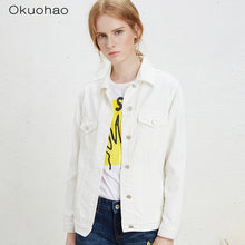 Load image into Gallery viewer, Solid Turn-down Collar Jean Jacket for Women Loose Casual Blue Fashionable Women Coats Female outwear Denim Feminine
