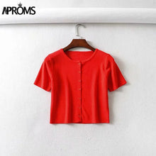 Load image into Gallery viewer, Aproms Candy Color Ribbed Knitted Cardigan Women Autumn Winter Long Sleeve Basic Cropped Sweaters Female Casual Short Jumper Top
