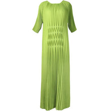 Load image into Gallery viewer, LANMREM 2020 summer new three quarter sleeve pleated dresses for women O-neck high quality solid color women's clothes AP487

