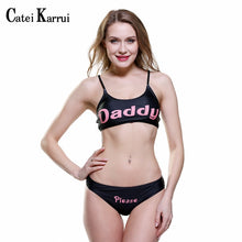 Load image into Gallery viewer, Catei Karrui 2020 new women's swimsuit letter printed split Bikini Fashion Sexy Bikini essential for seaside play
