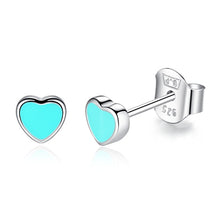 Load image into Gallery viewer, 2019 Fashion Jewelry Christmas Stud Earrings Animal Ladybug Clover Heart 925 Sterling Silver Small Earrings for Women Kids Girls
