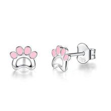 Load image into Gallery viewer, 2019 Fashion Jewelry Christmas Stud Earrings Animal Ladybug Clover Heart 925 Sterling Silver Small Earrings for Women Kids Girls
