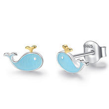 Load image into Gallery viewer, 2019 Fashion Jewelry Christmas Stud Earrings Animal Ladybug Clover Heart 925 Sterling Silver Small Earrings for Women Kids Girls
