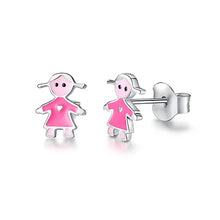 Load image into Gallery viewer, 2019 Fashion Jewelry Christmas Stud Earrings Animal Ladybug Clover Heart 925 Sterling Silver Small Earrings for Women Kids Girls
