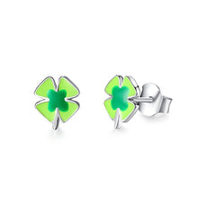 Load image into Gallery viewer, 2019 Fashion Jewelry Christmas Stud Earrings Animal Ladybug Clover Heart 925 Sterling Silver Small Earrings for Women Kids Girls
