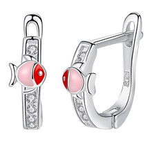 Load image into Gallery viewer, 2019 Fashion Jewelry Christmas Stud Earrings Animal Ladybug Clover Heart 925 Sterling Silver Small Earrings for Women Kids Girls
