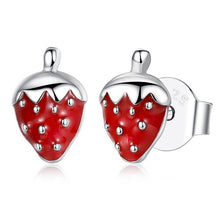 Load image into Gallery viewer, 2019 Fashion Jewelry Christmas Stud Earrings Animal Ladybug Clover Heart 925 Sterling Silver Small Earrings for Women Kids Girls
