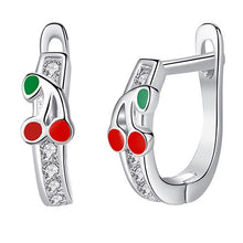 Load image into Gallery viewer, 2019 Fashion Jewelry Christmas Stud Earrings Animal Ladybug Clover Heart 925 Sterling Silver Small Earrings for Women Kids Girls
