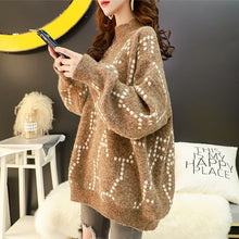 Load image into Gallery viewer, Fashion Striped Loose Turtleneck Sweater Female Long Sleeve Large Size Stitching Lazy Sweater Pullover Women Autumn Winter

