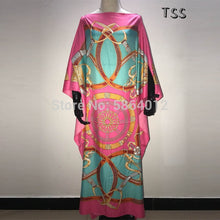 Load image into Gallery viewer, Beautiful Dresses For Women Dashiki Snake Pink  Clothes Bazin Broder Riche Sexy Slim Ruffle Sleeve Robe Evening Long Dress
