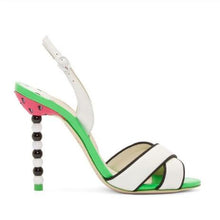 Load image into Gallery viewer, EPHER Slingback High Heels Wedding Shoes Pointed Toe Watermelon Motif Pumps Large Size
