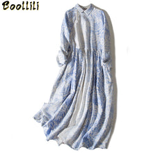 Load image into Gallery viewer, Boollili Real Silk Spring Dress Women Clothes Ladies Dresses Vintage Elegant Long Sleeve Maxi Dress 2020 Ladies Dresses Vestidos

