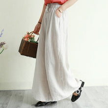 Load image into Gallery viewer, 2020 Spring Fall New Womens Stretchy High Waist Black White Beige Linen Pants , Summer Korean Woman Clothes Trousers
