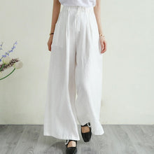 Load image into Gallery viewer, 2020 Spring Fall New Womens Stretchy High Waist Black White Beige Linen Pants , Summer Korean Woman Clothes Trousers
