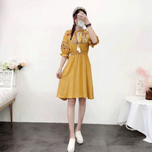 Load image into Gallery viewer, Embroidery Dress Vintage Boho White Summer Dress Tassel Elegant Beach Dresses 2020 Floral Bohemian Clothes Red Mori Girl Vestido
