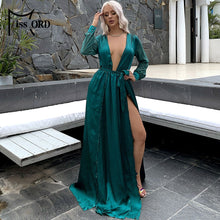 Load image into Gallery viewer, Missord 2020 Sexy V-neck Long Maxi Dress Women Long Sleeve Boho Summer Autumn Beach Dress Holiday Dress Women Clothes FT2395
