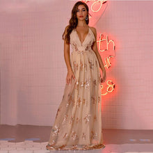 Load image into Gallery viewer, Sexy club outfits Sequin Party woman dress women summer clothes bodycon vintage maxi Dress elegant Backless Long dresses vestido
