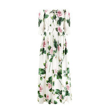 Load image into Gallery viewer, CHICEVER Print Hit Color Dress Women Slash Neck Flare Short Sleeve High Waist Plus Size Maxi Summer Dresses Female 2020 Clothes
