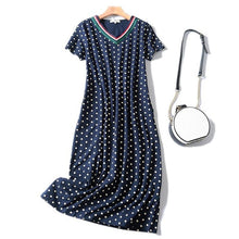 Load image into Gallery viewer, Cotton Dress Women Print Long Shirt Dresses Women 2020 Casual O Neck Straight Dress Female Pockets Clothes Women Dress Plus Size
