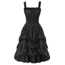 Load image into Gallery viewer, Summer Dresses Women Renaissance Dress Gathered Dresses Clothes Square Neck Smocked Waist A-Line Solid Adjustable Lady Retro New
