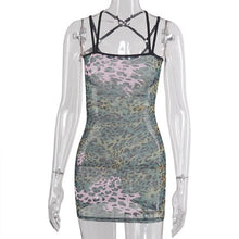 Load image into Gallery viewer, Leopard Print Sexy Bodycon Summer Dress 2020 Slim Sheer Mesh Beach Party Bandage Dresses for Women Clothes Night Club Mini Dress
