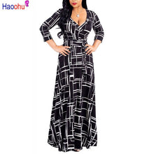 Load image into Gallery viewer, HAOOHU5XL Long Maxi Dress Print Plus Size Sexy Casual Summer Beach Clothes Women Vestidos  Elegant Robe Boho Party Club Dress
